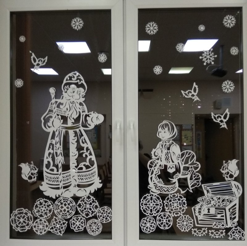 Морозко украшения на окна