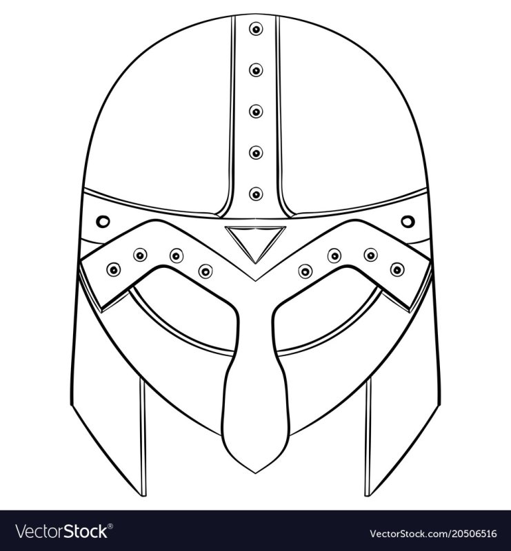Рыцарский шлем нарисовать