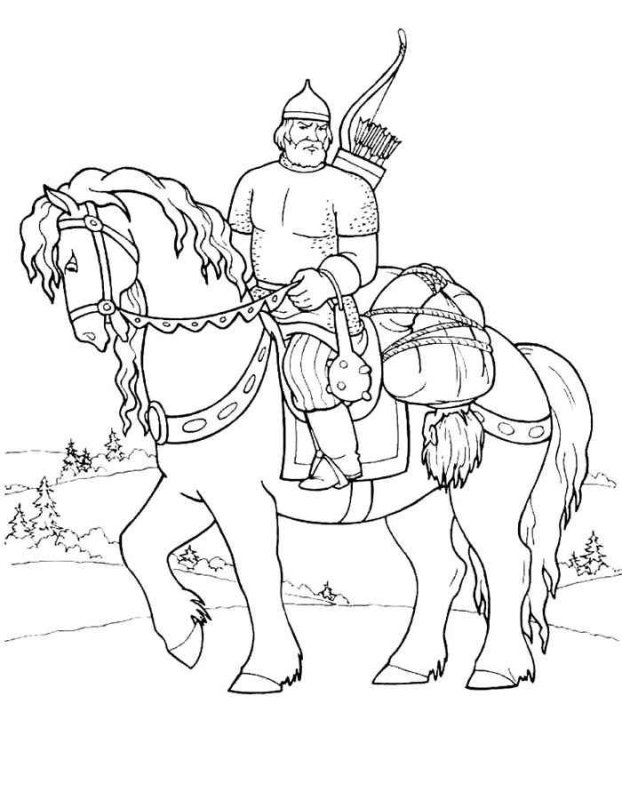Разукрашку Илья Муромца