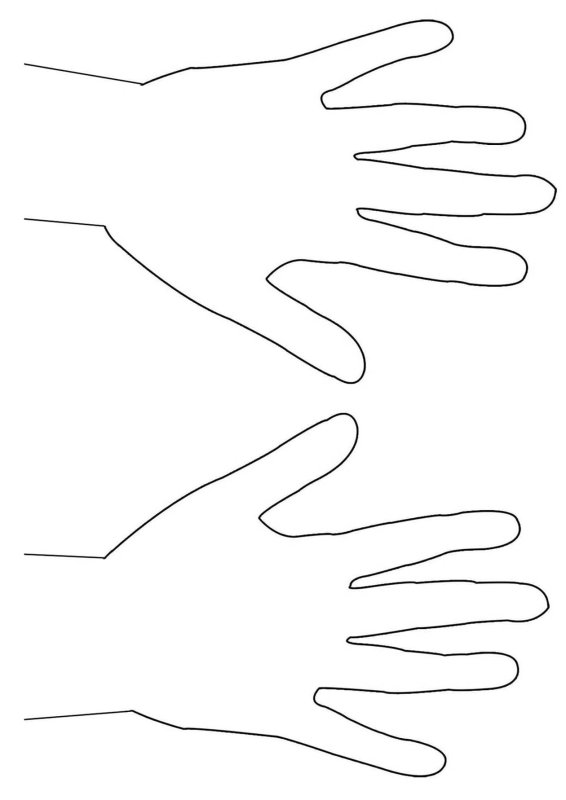 Детская ладошка трафарет для вырезания