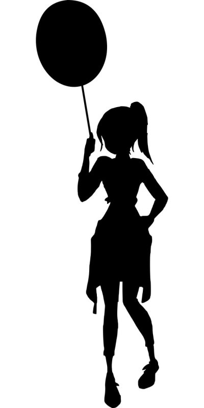 Трафарет девочка с шариками
