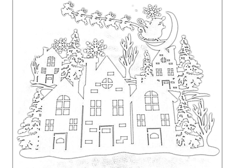 Новогодние домики на окна