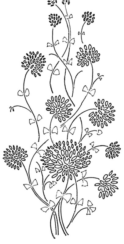 Цветочные трафареты для вышивки