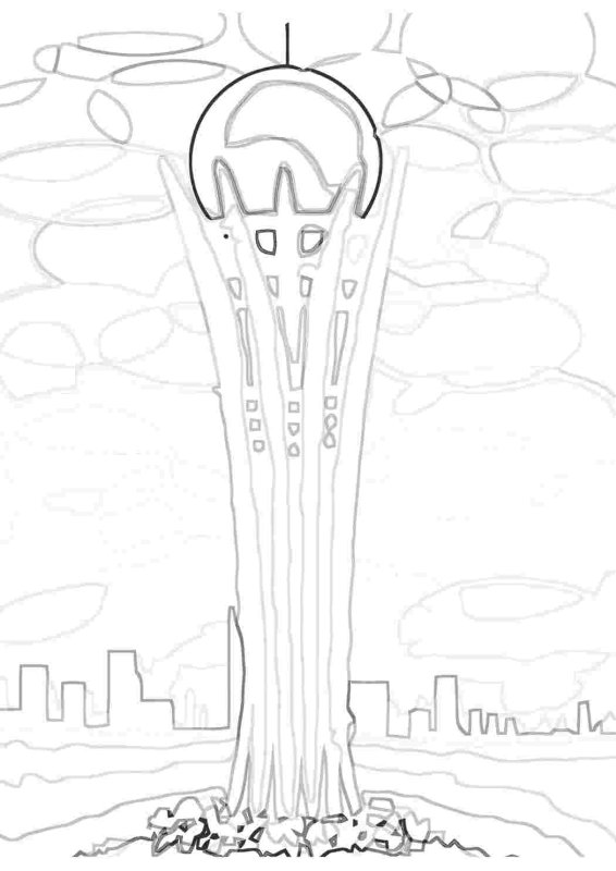 Байтерек раскраска