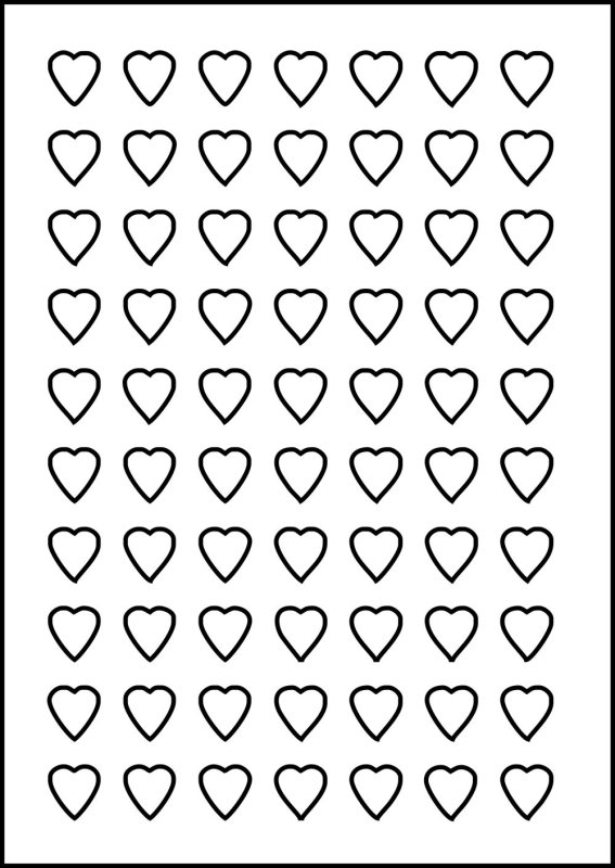 Маленькие сердечки распечатать
