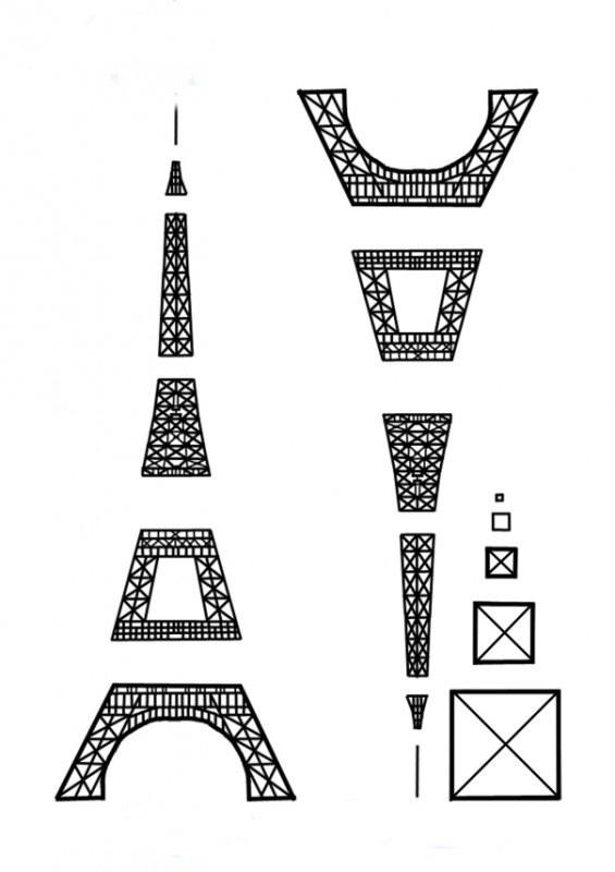 Трафарет для 3д ручки Эйфелева башня