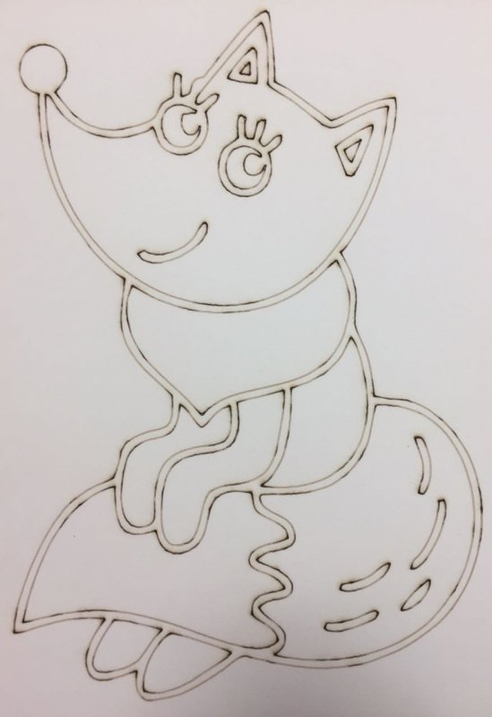 Лисичка трафарет для вырезания