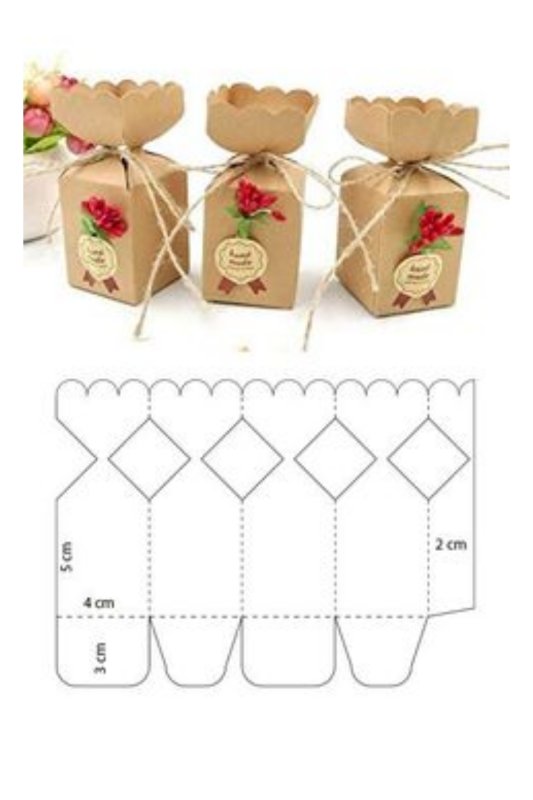 Схема бонбоньерки коробочки из бумаги