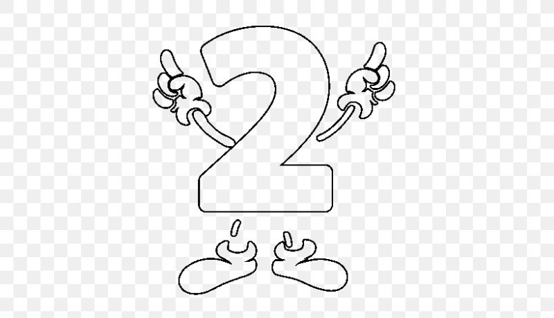 Двойка трафарет