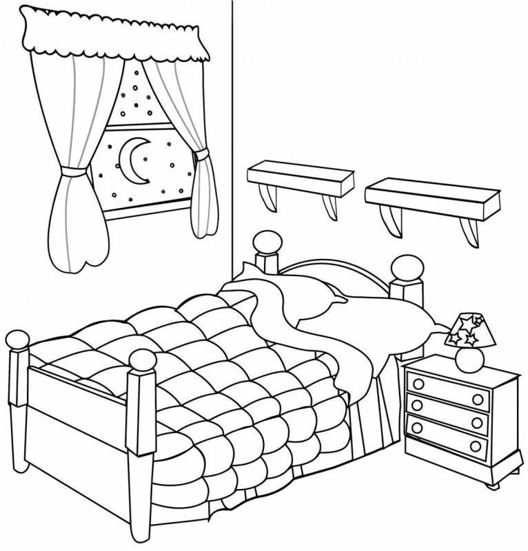Детская комната раскраска