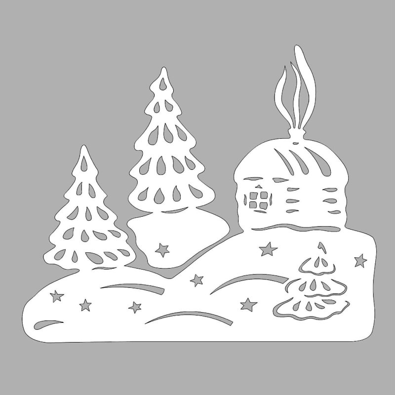 Трафареты на окна новогодние композиции