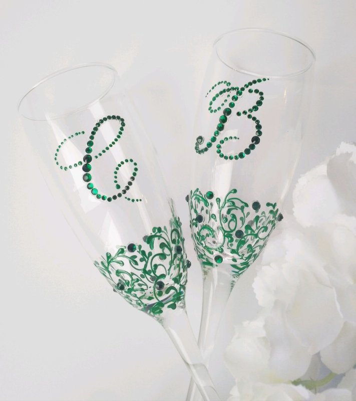 Свадебные бокалы с буквами