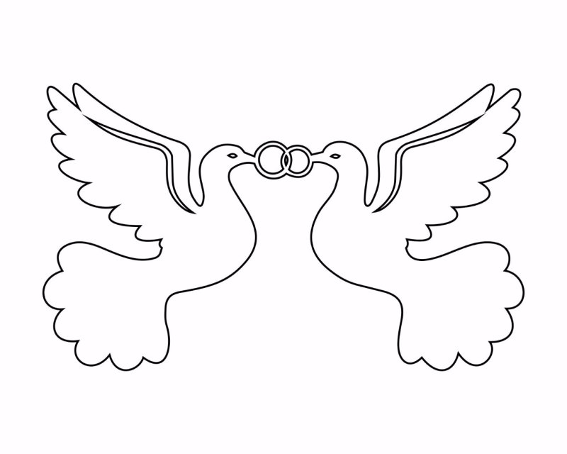 Свадебные голуби трафарет