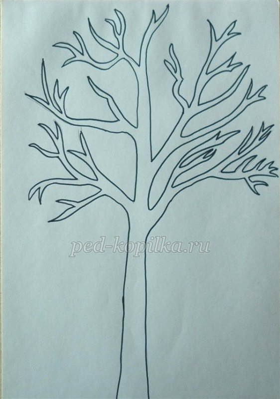 Трафарет дерева для вырезания
