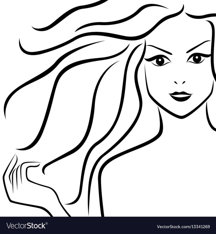 Контур женского лица