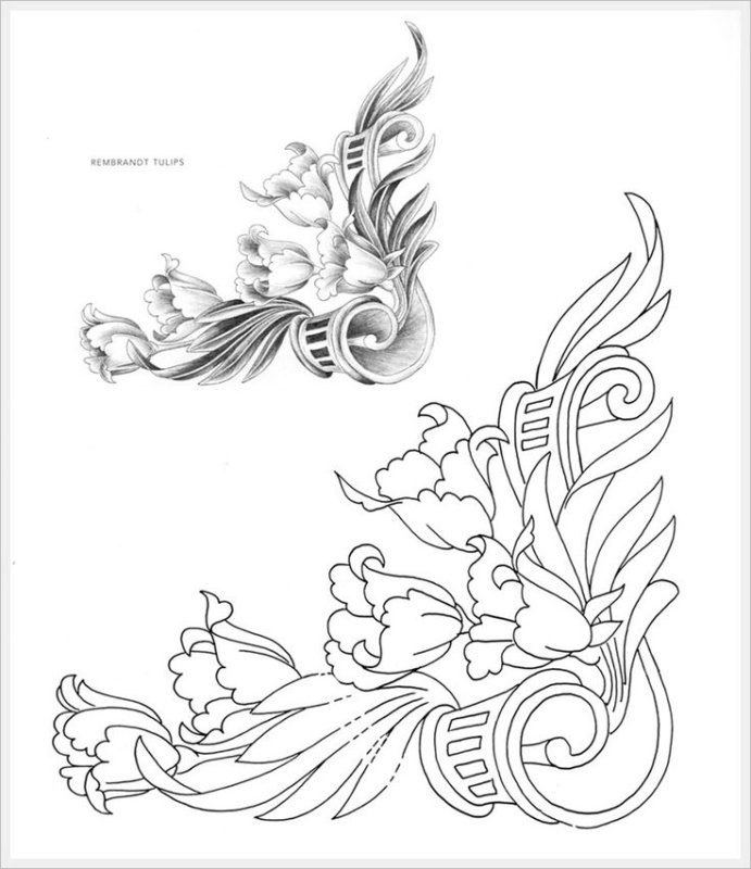 Угловой трафарет для резьбы по дереву