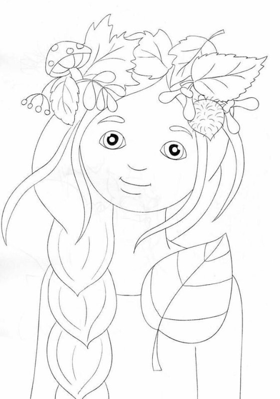 Портрет осени раскраска