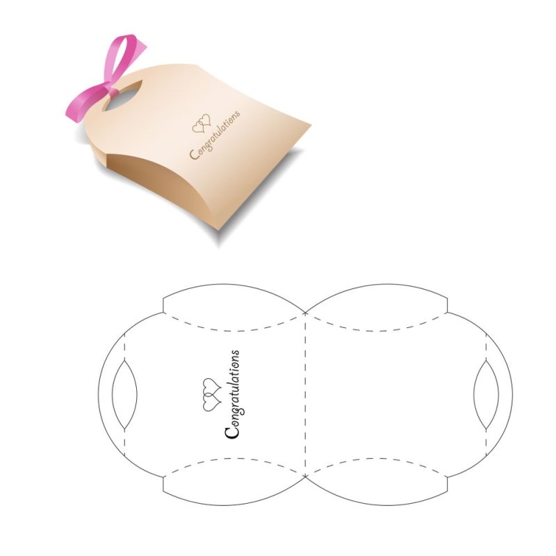 Трафарет коробочки для подарка