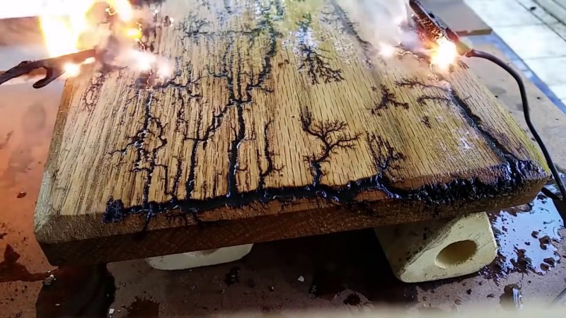 Обжиг дерева электричеством