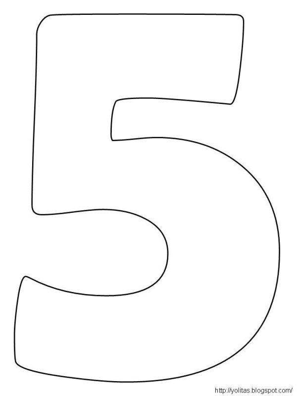 Цифра 5 Формат а4