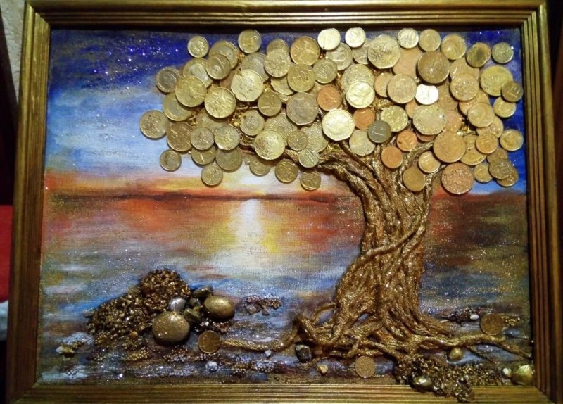 Панно из монеток