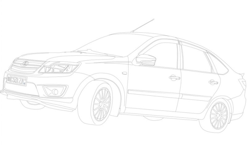 Раскраска Лада Гранта 2190