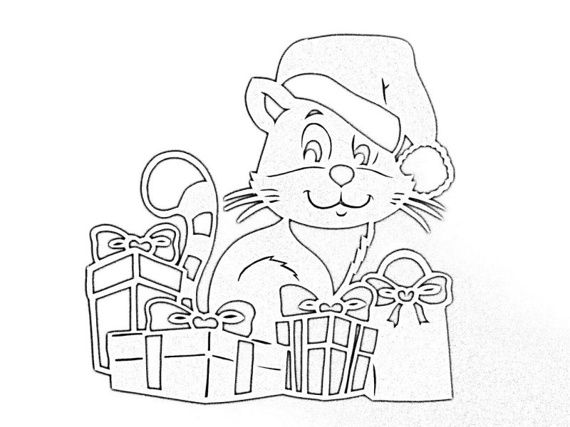 Трафареты подарки для вырезания на окно