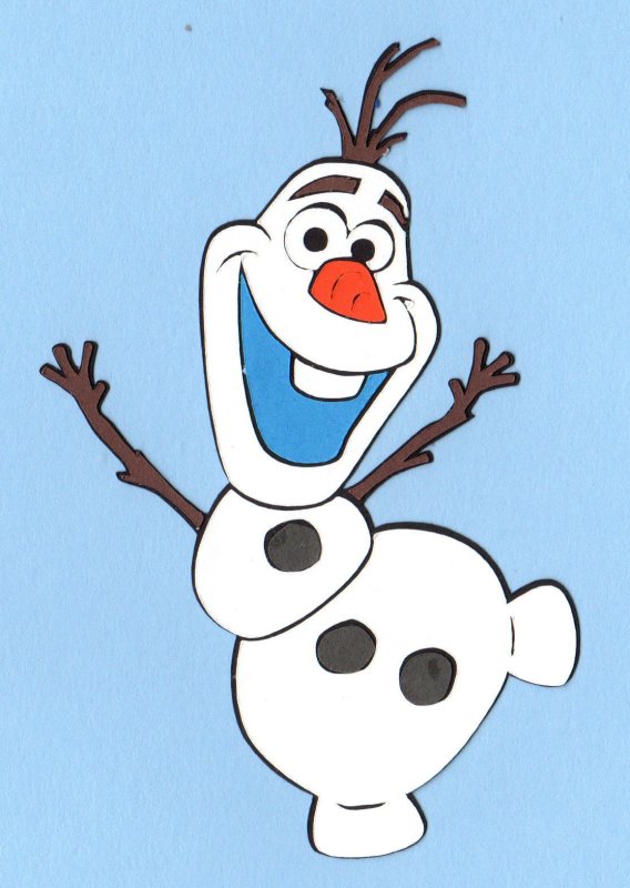 Снеговик Олаф трафарет