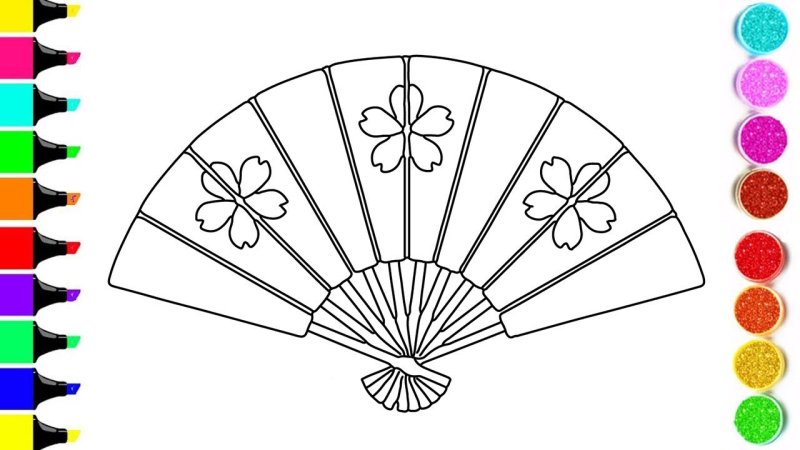 Веер раскрашенный