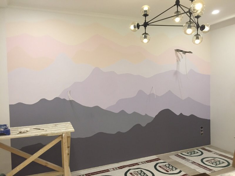 Фотообои горы в интерьере