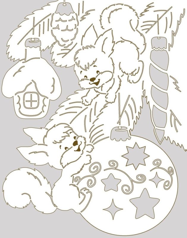 Трафареты вытынанок к новому году