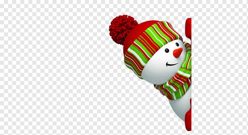 Снеговик выглядывает