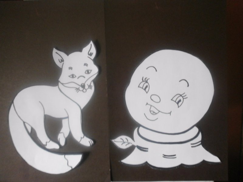 Колобок шаблон для аппликации