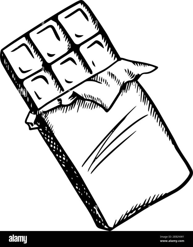 Плитка шоколада раскраска