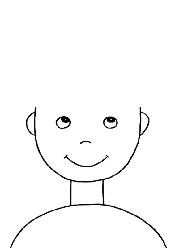 Лицо без волос раскраска для детей