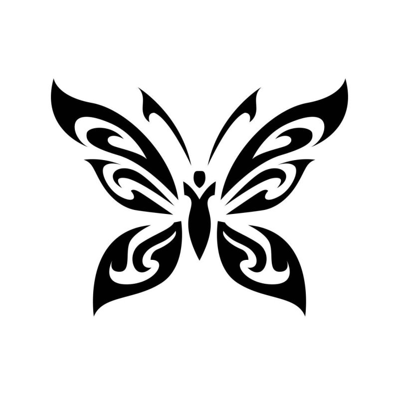 Бабочка трафарет тату