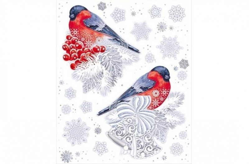 Снегири наклейки