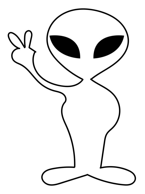Трафарет инопланетянина для детей