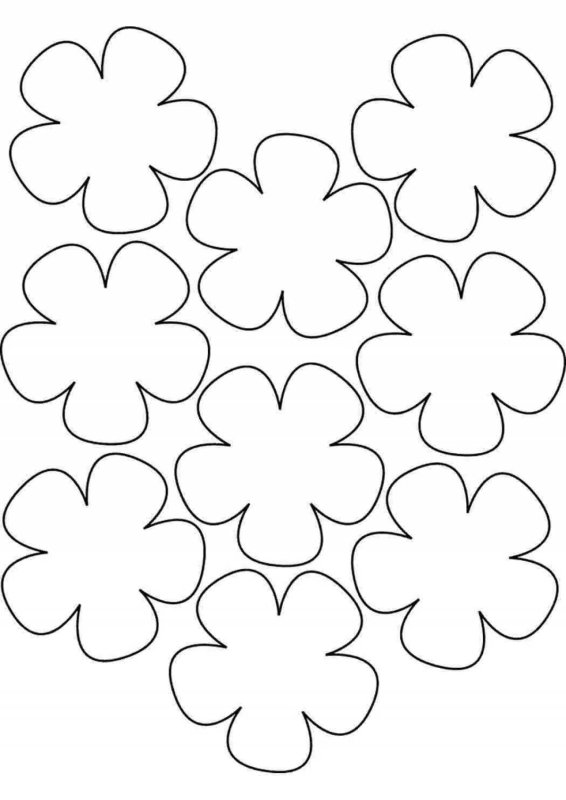Шаблон цветов для вырезания из бумаги