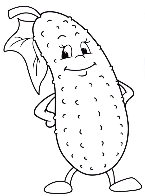 Огурец раскраска для детей