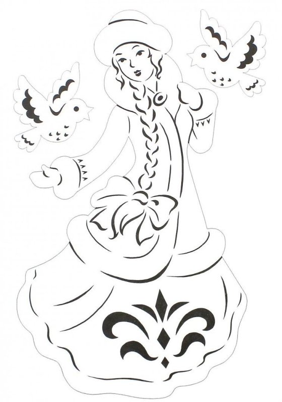 Вытынанка Снегурочка