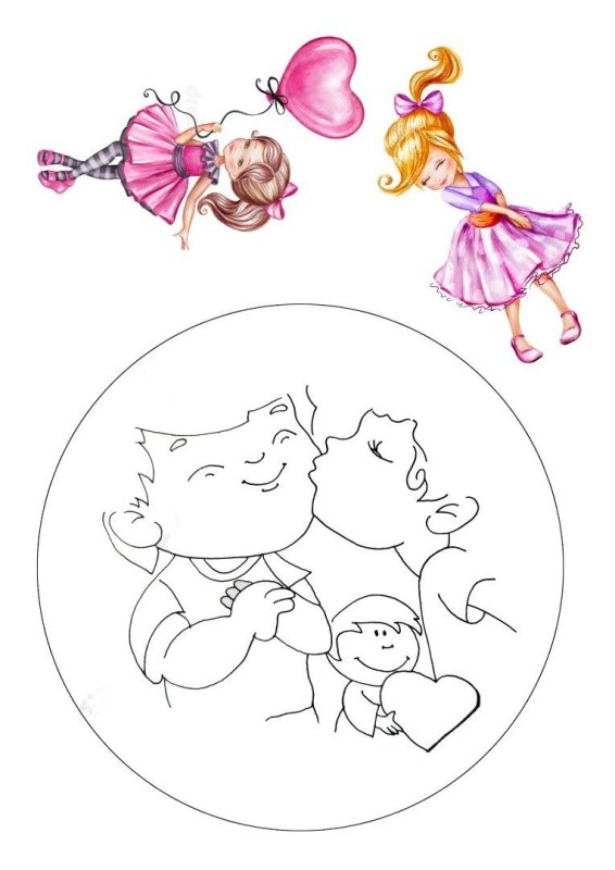 Рисунок на торт трафарет