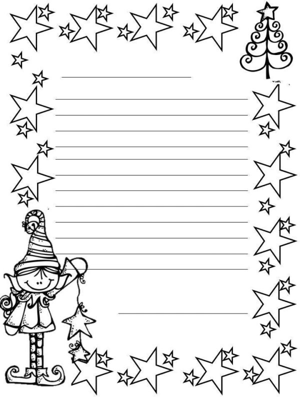 Письмо деду Морозу раскраска