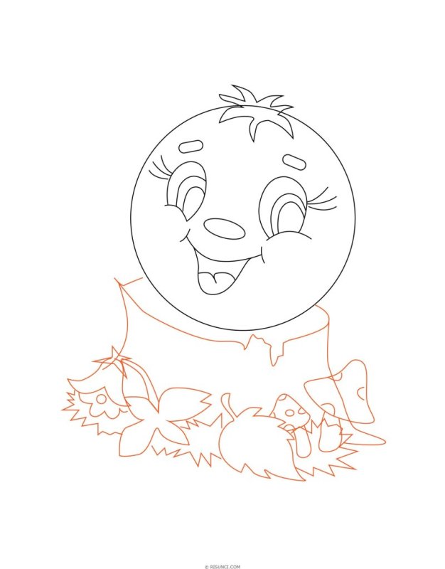 Колобок рисунок карандашом