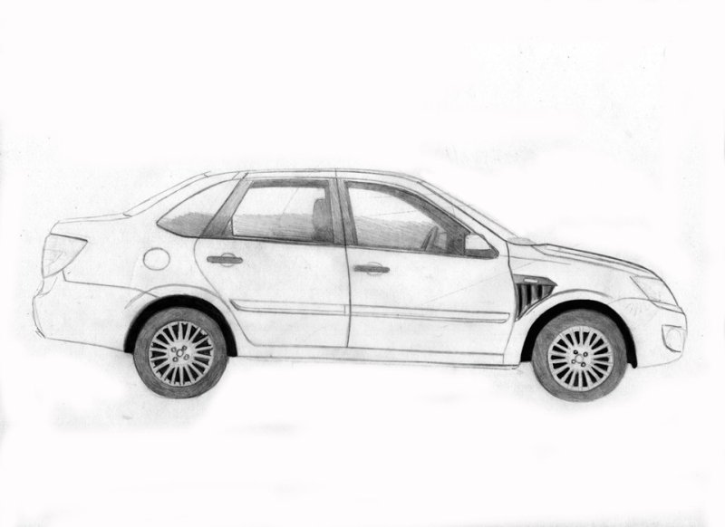 Лада Веста рисунок сбоку