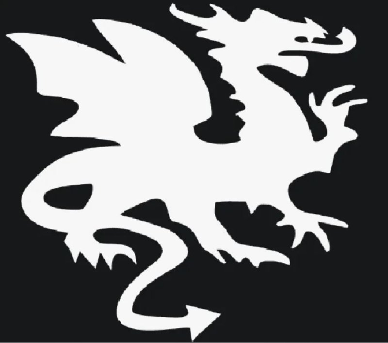Трафарет дракона на окно