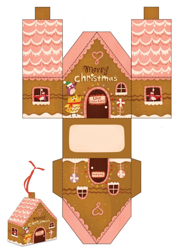 Раскрой домика из бумаги