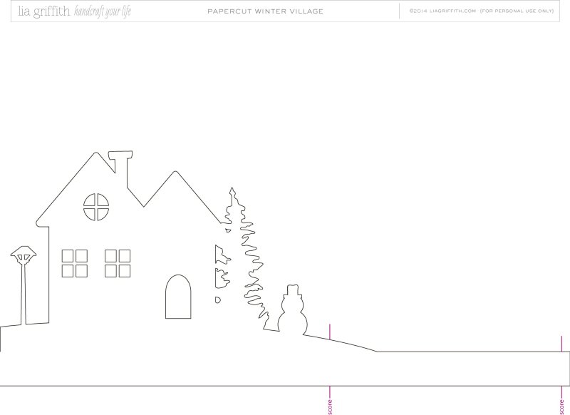 Новогодний домик из бумаги на окно