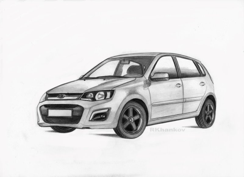 Нарисовать Лада Калина 2