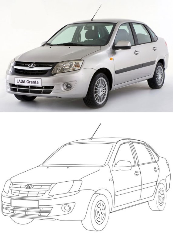 ВАЗ Лада Гранта рисунок сбоку